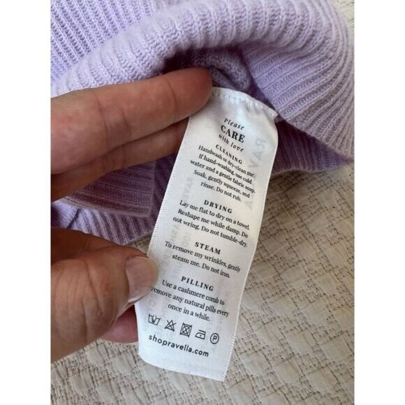 Ravella Valentina Cashmere Cardigan Lavender Lilac Womens Size XL Pearl Buttons - Picture 8 of 16